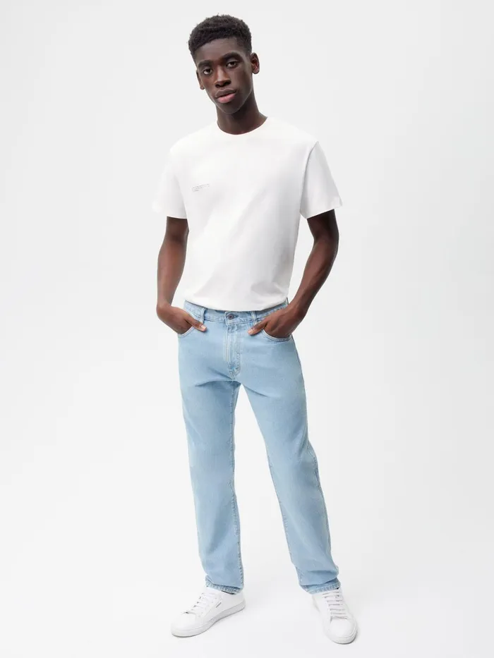 PANGAIA Hemp Denim Straight Leg Jeans Light Indigo Wash Women Denim