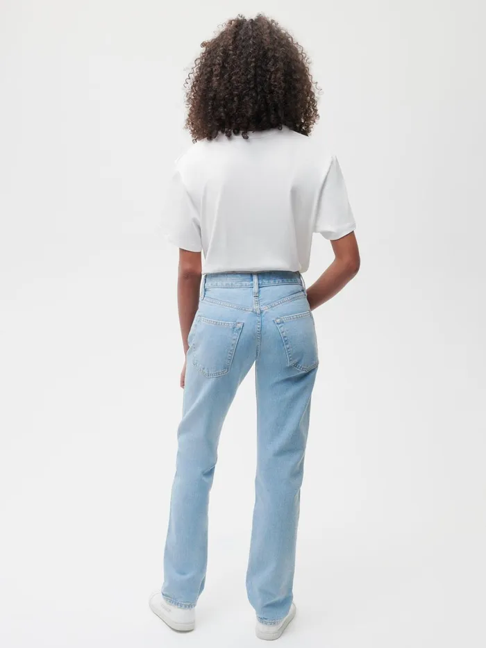 PANGAIA Hemp Denim Straight Leg Jeans Light Indigo Wash Women Denim