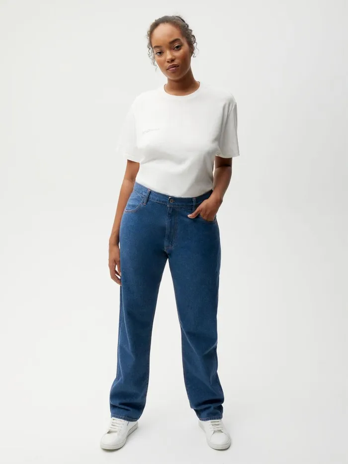 PANGAIA Hemp Denim StraightLeg Jeans Mid Wash Women Denim