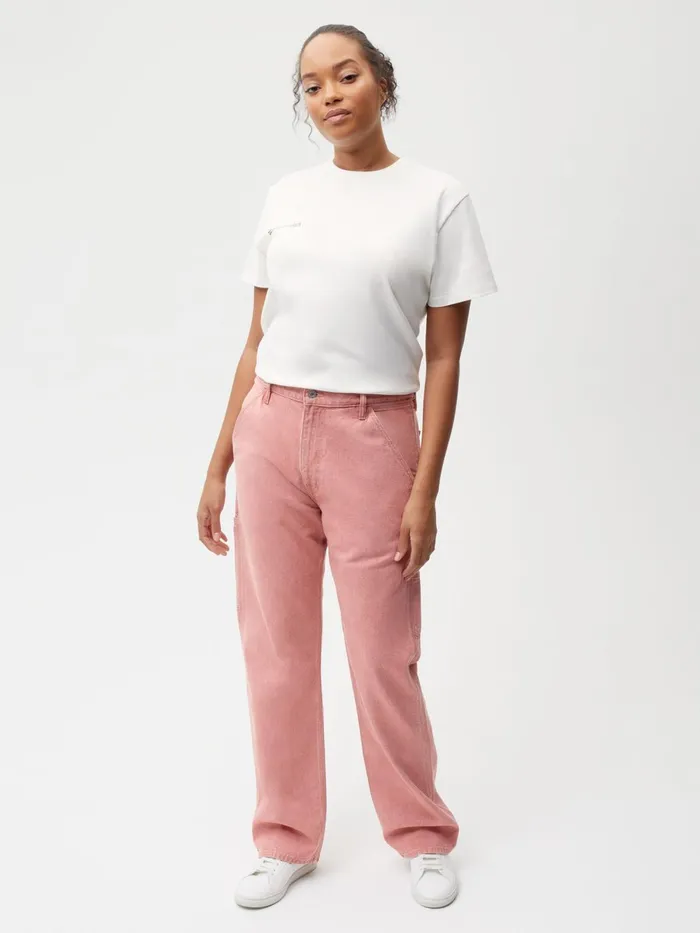 PANGAIA Hemp Denim Workwear Carpenter Jeans Beetroot Pink Men Denim