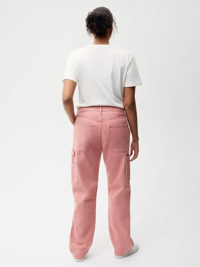 PANGAIA Hemp Denim Workwear Carpenter Jeans Beetroot Pink Men Denim