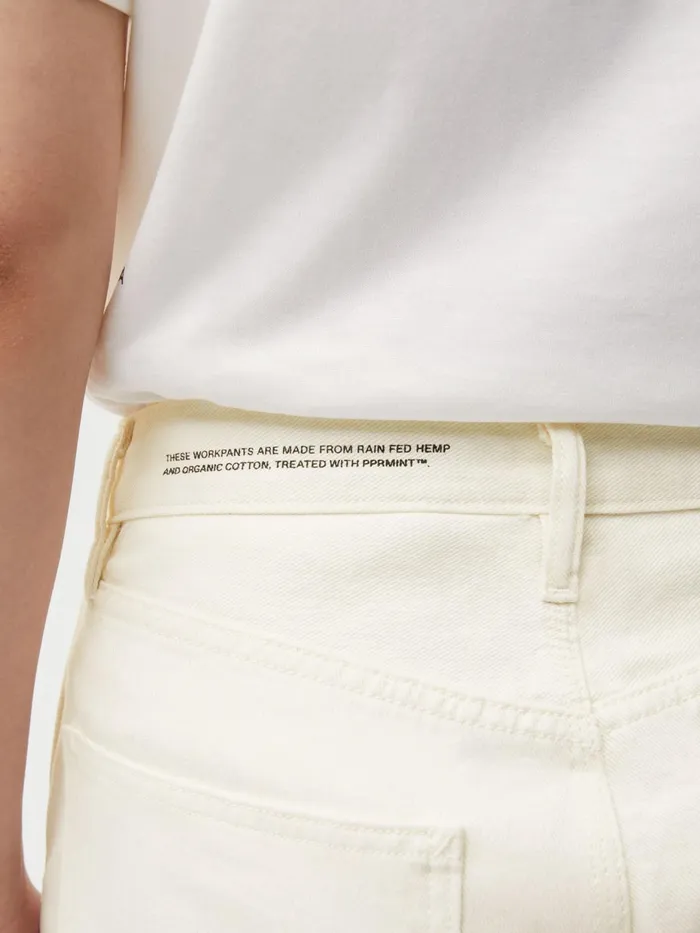 PANGAIA Hemp Denim Workwear Carpenter Jeans Ecru Ivory Men Denim