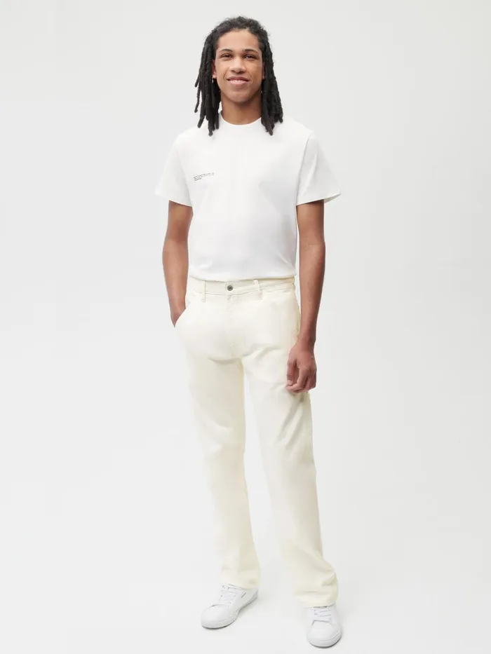 PANGAIA Hemp Denim Workwear Carpenter Jeans Ecru Ivory Men Denim