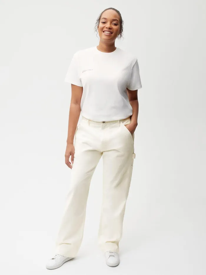 PANGAIA Hemp Denim Workwear Carpenter Jeans Ecru Ivory Men Denim