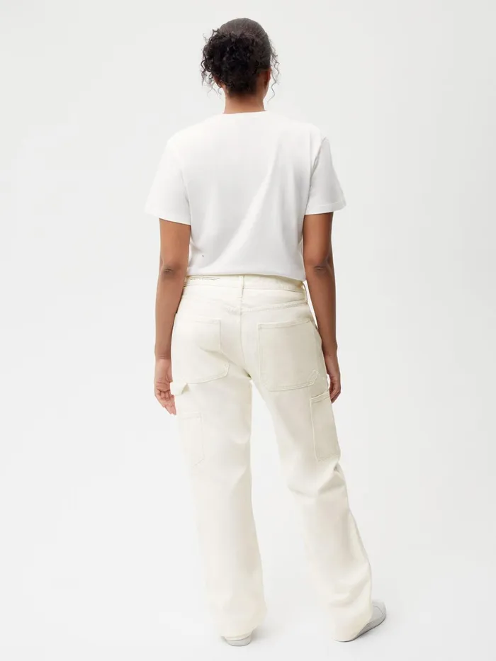 PANGAIA Hemp Denim Workwear Carpenter Jeans Ecru Ivory Men Denim