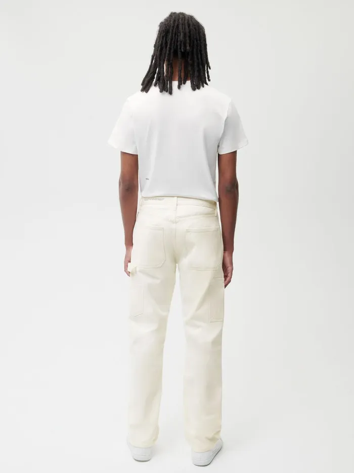 PANGAIA Hemp Denim Workwear Carpenter Jeans Ecru Ivory Men Denim