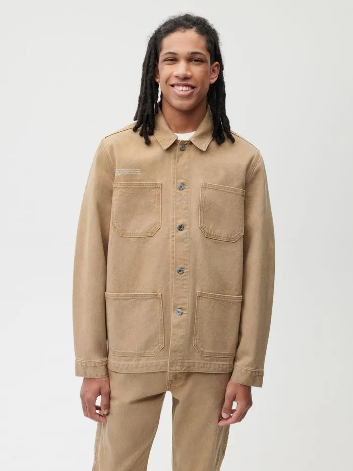PANGAIA Hemp Denim Workwear Jacket Acorn Khaki Women Denim