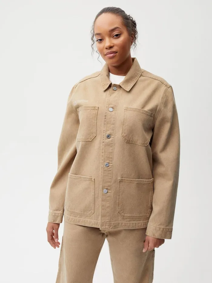 PANGAIA Hemp Denim Workwear Jacket Acorn Khaki Women Denim