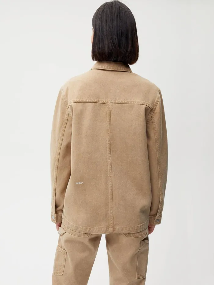 PANGAIA Hemp Denim Workwear Jacket Acorn Khaki Women Denim