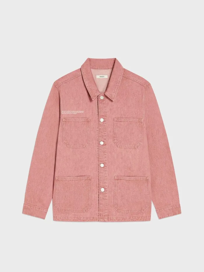 PANGAIA Hemp Denim Workwear Jacket Beetroot Pink Women Denim