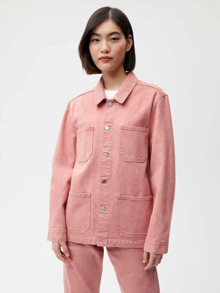 PANGAIA Hemp Denim Workwear Jacket Beetroot Pink Women Denim