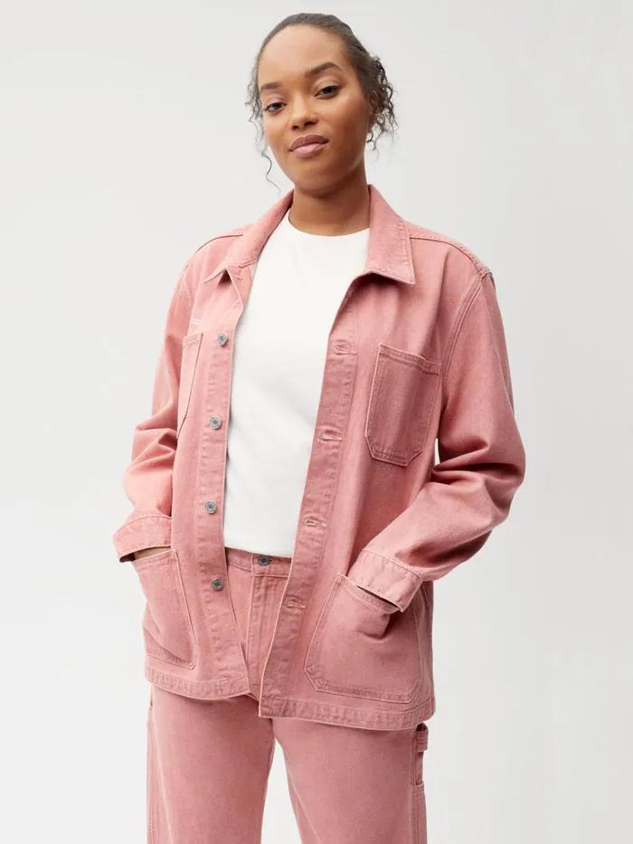 PANGAIA Hemp Denim Workwear Jacket Beetroot Pink Women Denim