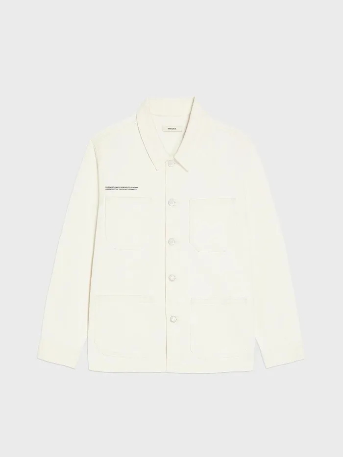 PANGAIA Hemp Denim Workwear Jacket Ecru Ivory Women Jackets and Outerwear