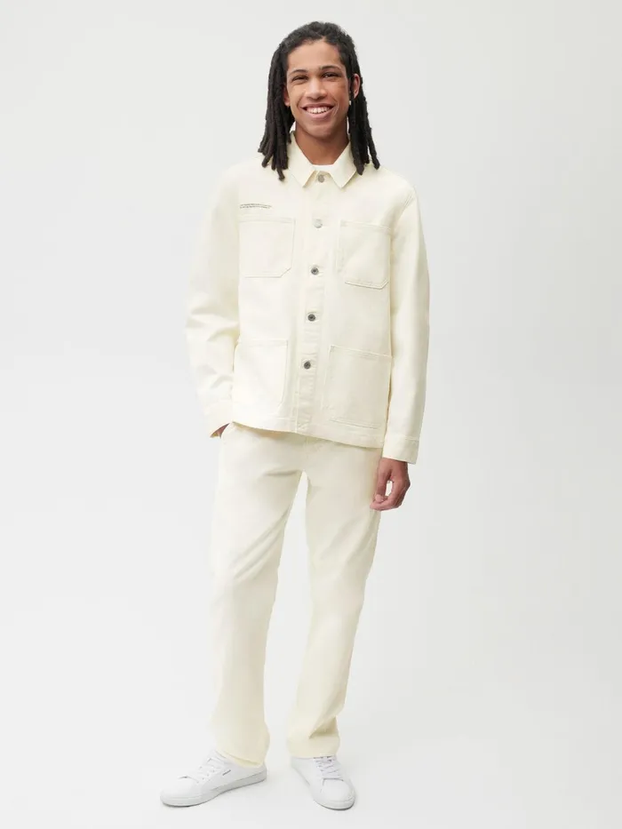 PANGAIA Hemp Denim Workwear Jacket Ecru Ivory Women Jackets and Outerwear