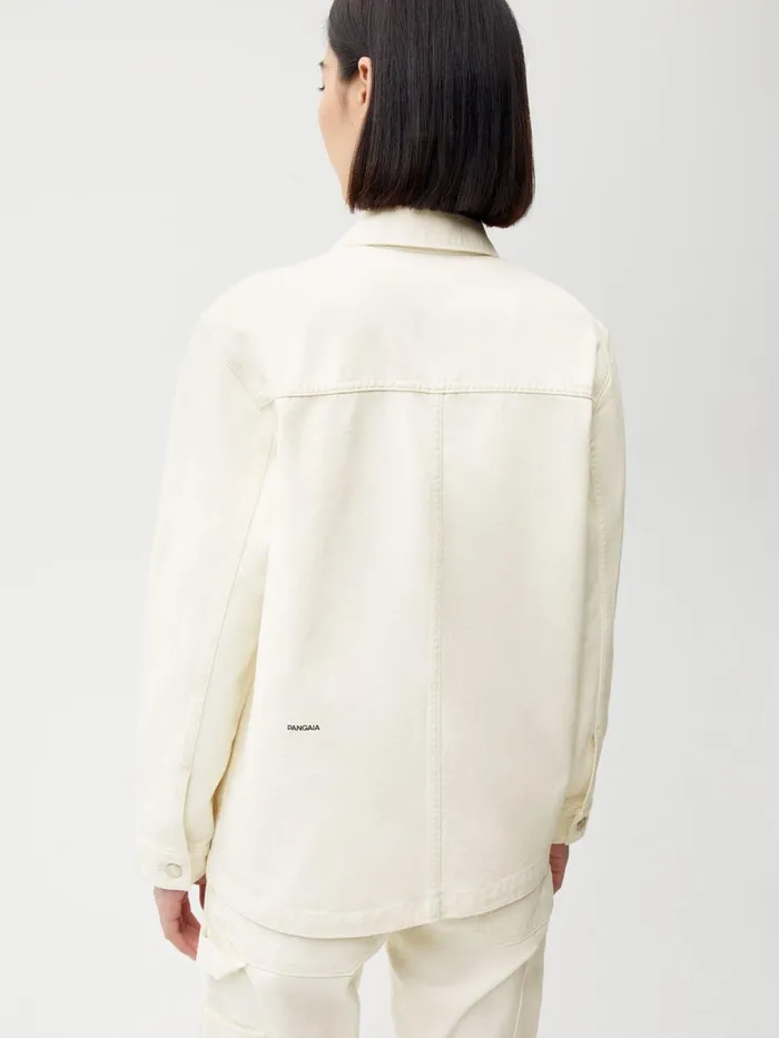 PANGAIA Hemp Denim Workwear Jacket Ecru Ivory Women Jackets and Outerwear
