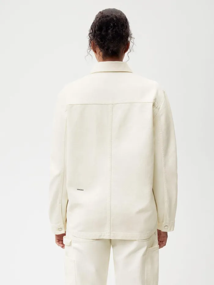 PANGAIA Hemp Denim Workwear Jacket Ecru Ivory Women Jackets and Outerwear