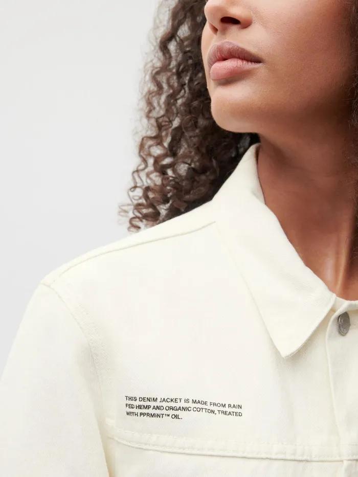 PANGAIA Hemp Unisex Jacket Ecru Ivory Women Denim