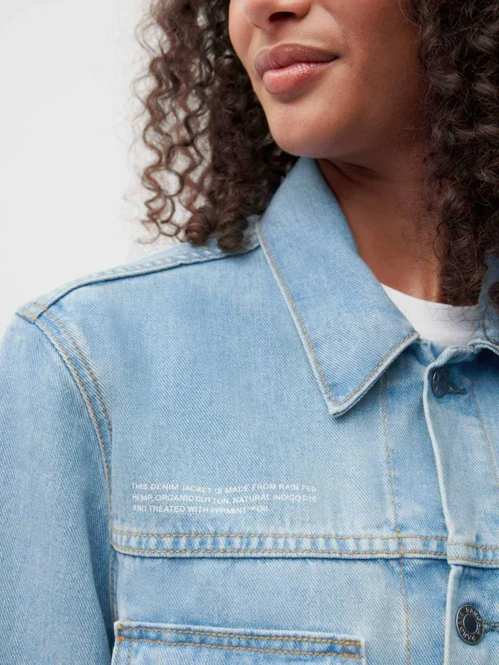 PANGAIA Hemp Unisex Jacket Light Indigo Wash Women Denim