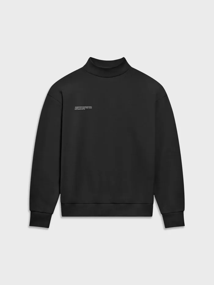 PANGAIA High Neck Sweatshirt Black Men Sweatshirts