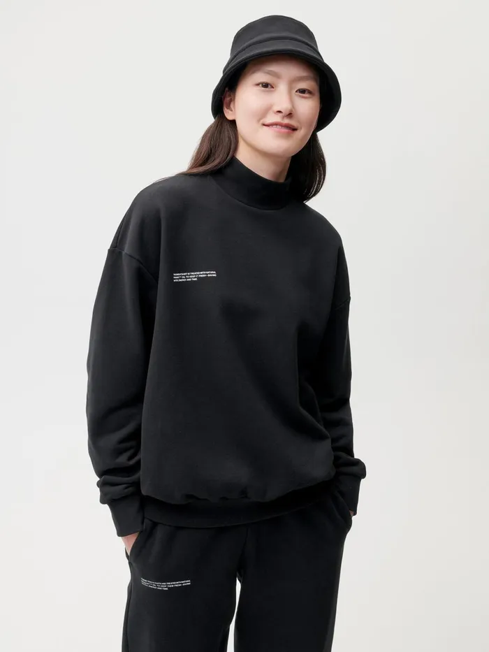 PANGAIA High Neck Sweatshirt Black Men Sweatshirts