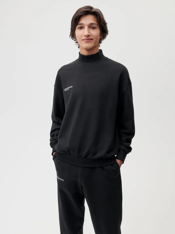 PANGAIA High Neck Sweatshirt Black Men Sweatshirts