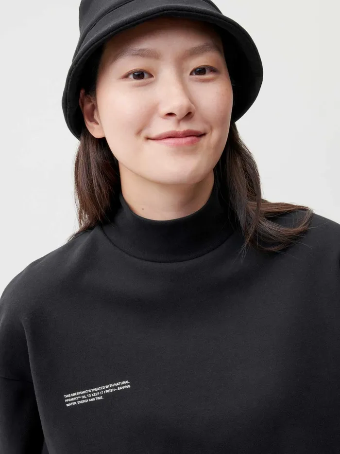 PANGAIA High Neck Sweatshirt Black Men Sweatshirts
