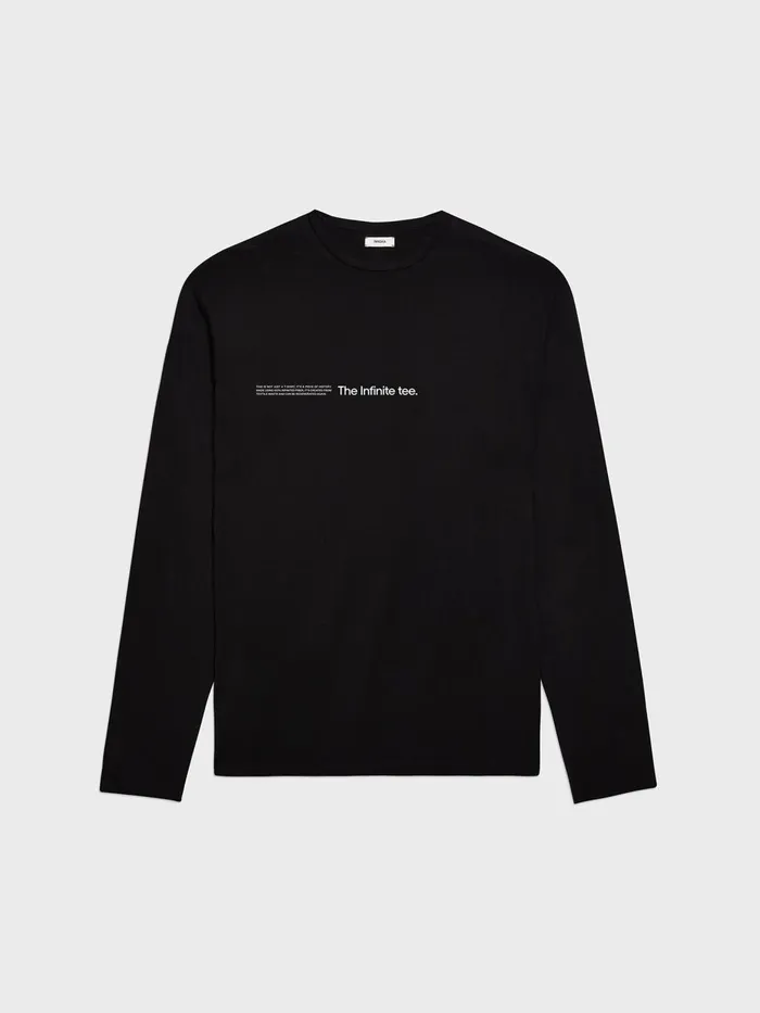 PANGAIA Infinited Fiber Long Sleeve TShirt Black Men Tshirts and Tops