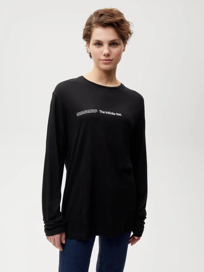 PANGAIA Infinited Fiber Long Sleeve TShirt Black Men Tshirts and Tops