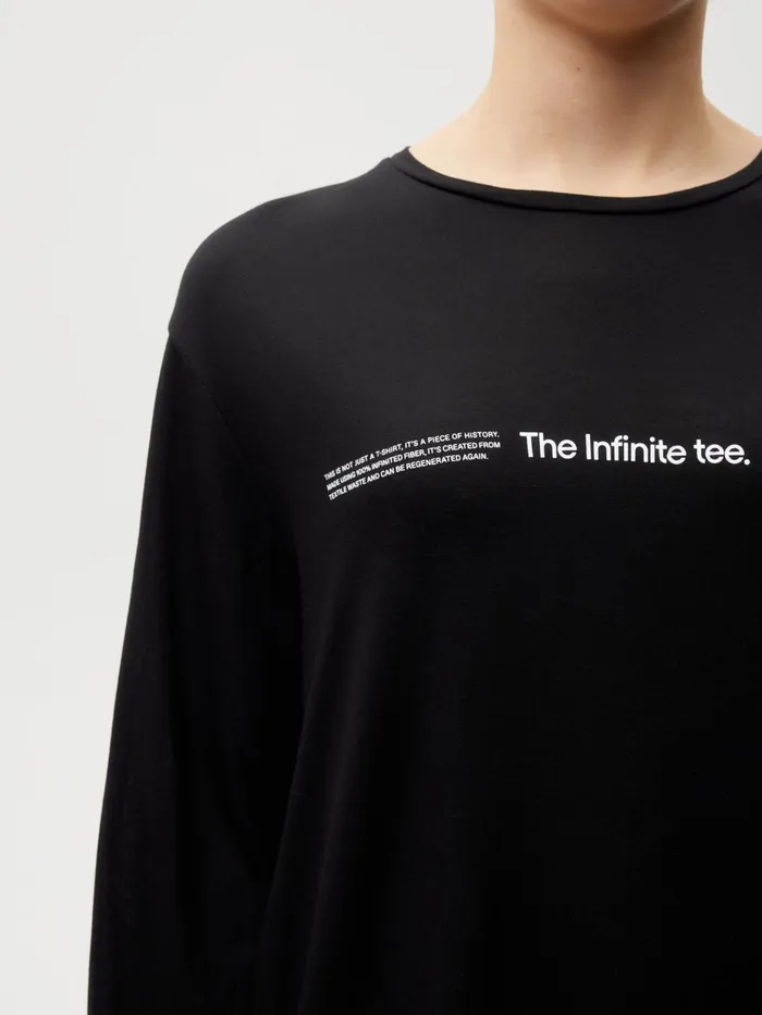 PANGAIA Infinited Fiber Long Sleeve TShirt Black Women Tshirts and Tops
