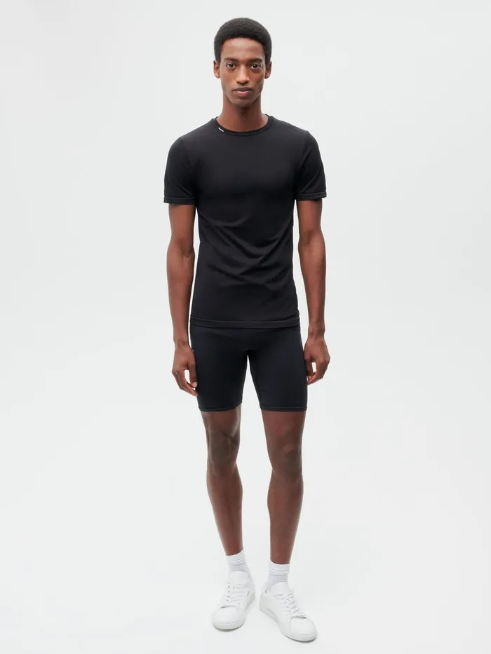 PANGAIA Mens Activewear Bike Shorts 20 Black Men Activewear