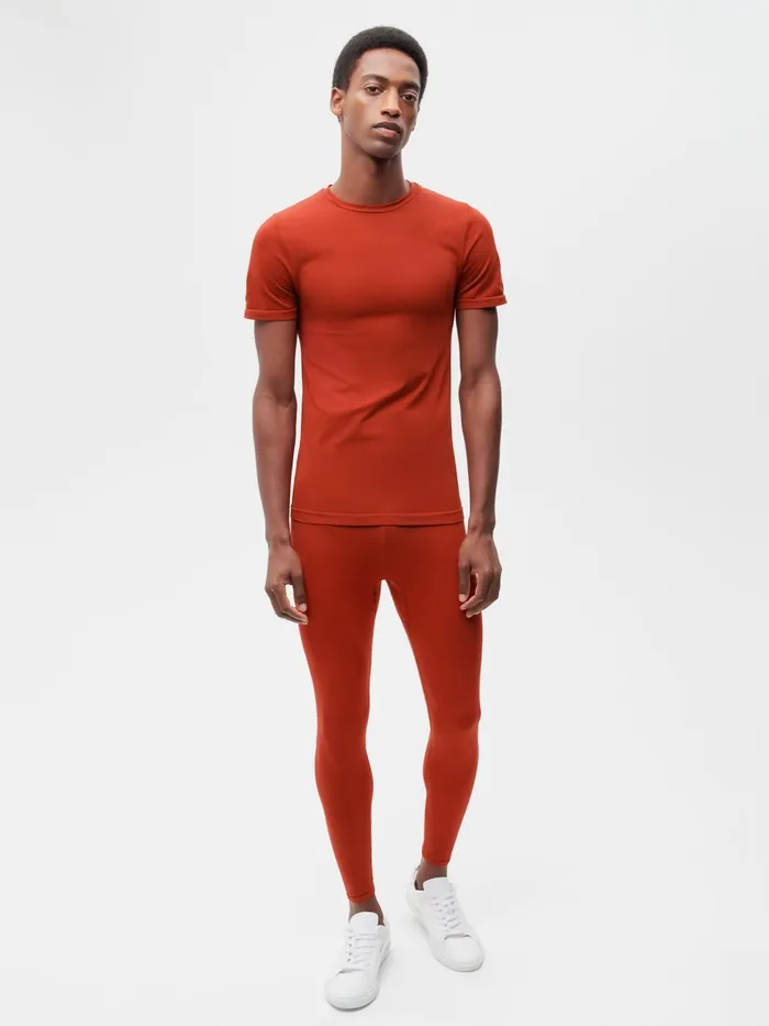 PANGAIA Mens Activewear Leggings 20 Jasper Red Men Activewear