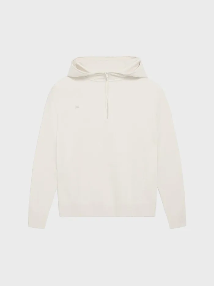 PANGAIA Merino Half Zip Hoodie Elderflower Men Knitwear