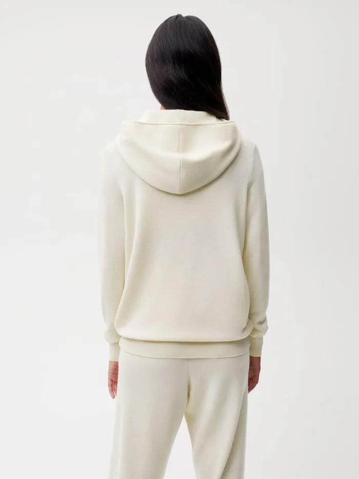 PANGAIA Merino Half Zip Hoodie Elderflower Women Knitwear