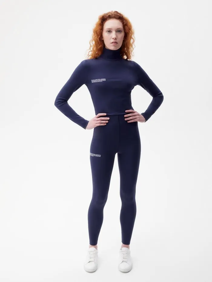 PANGAIA Move Leggings Navy Blue Women Track Pants and Pants