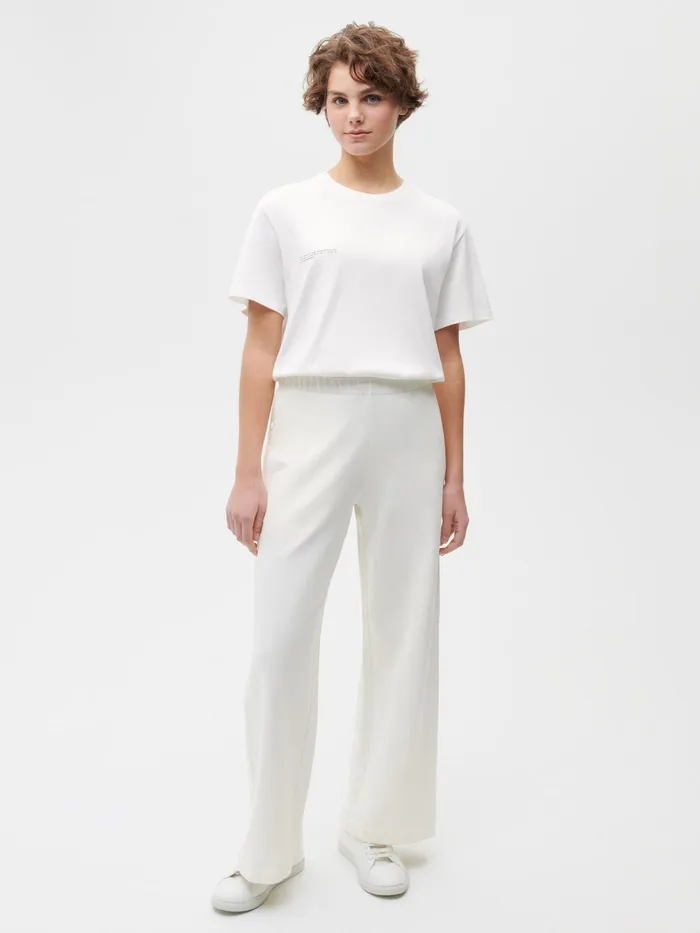 PANGAIA Move Wide Leg Pants Off White Men Track Pants and Pants