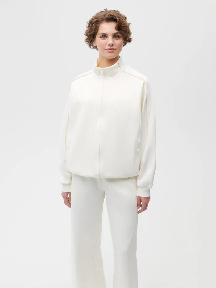PANGAIA Move Zipped Jacket Off White Men Jackets and Outerwear