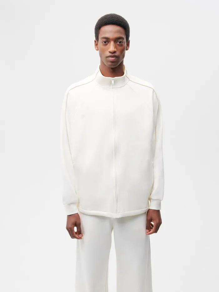 PANGAIA Move Zipped Jacket Off White Men Jackets and Outerwear