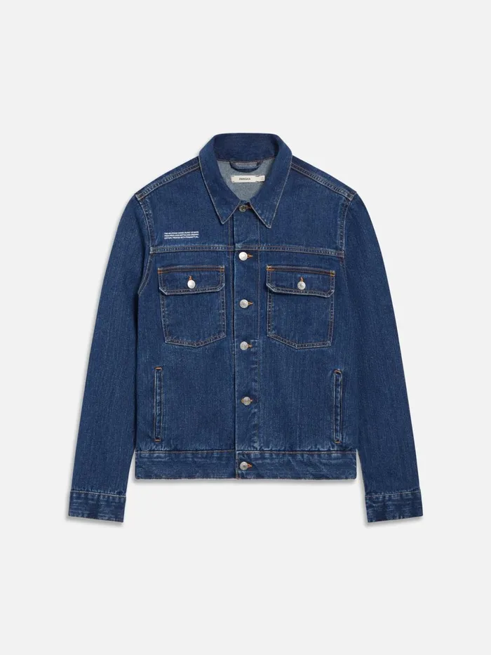 PANGAIA Nettle Denim Jacket Mid Wash Men Jackets and Outerwear