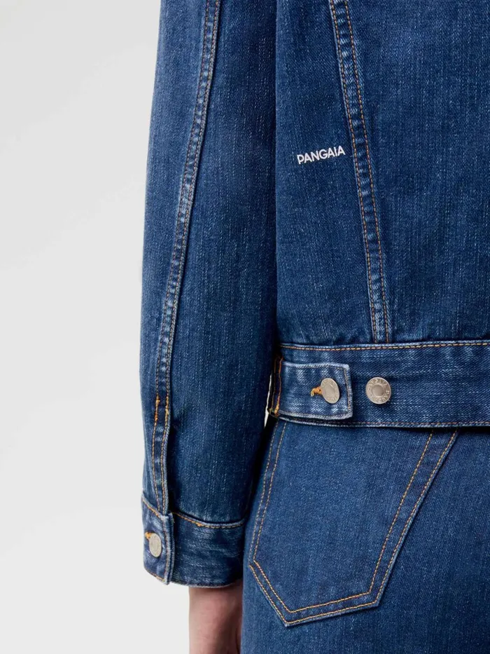 PANGAIA Nettle Denim Jacket Mid Wash Men Jackets and Outerwear