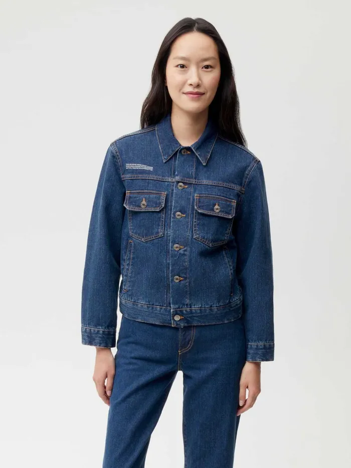 PANGAIA Nettle Denim Jacket Mid Wash Men Jackets and Outerwear
