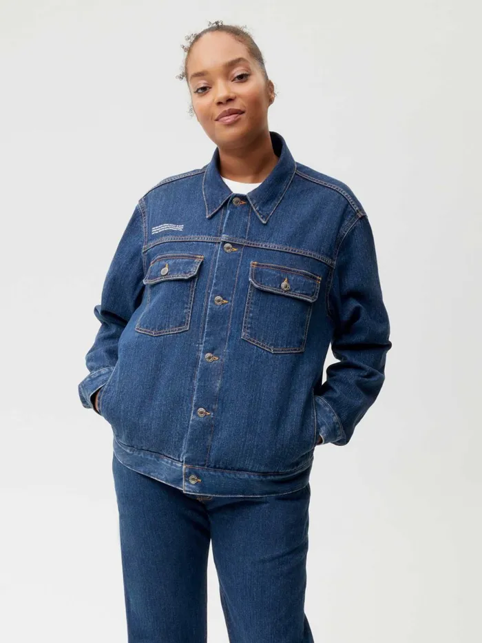PANGAIA Nettle Denim Jacket Mid Wash Men Jackets and Outerwear