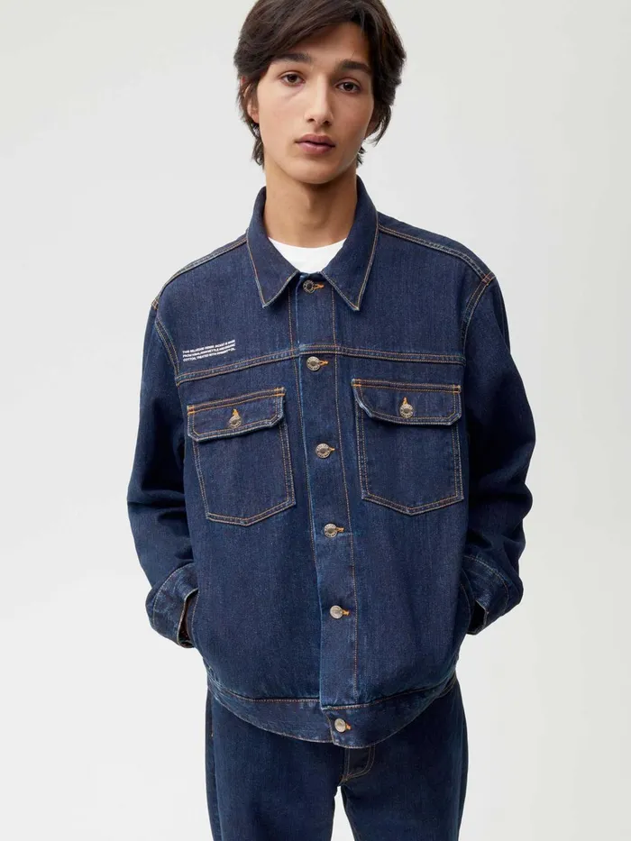 PANGAIA Nettle Denim Jacket Rinse Wash Women Jackets and Outerwear
