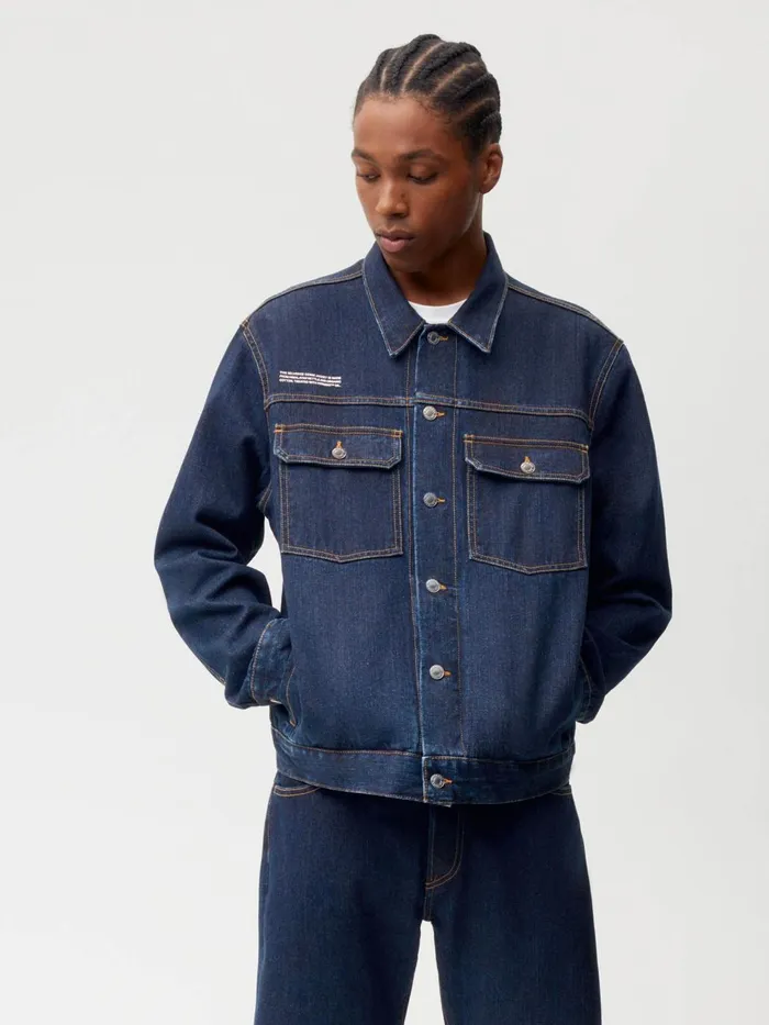 PANGAIA Nettle Denim Jacket Rinse Wash Women Jackets and Outerwear
