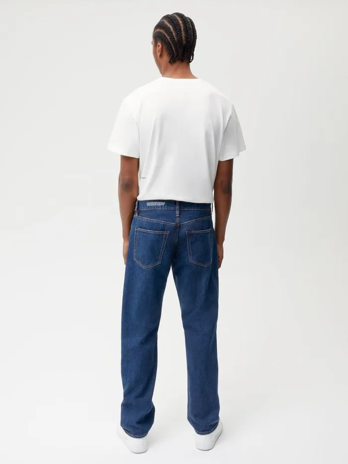 PANGAIA Nettle Denim Straight Leg Jeans Mid Wash Men Denim