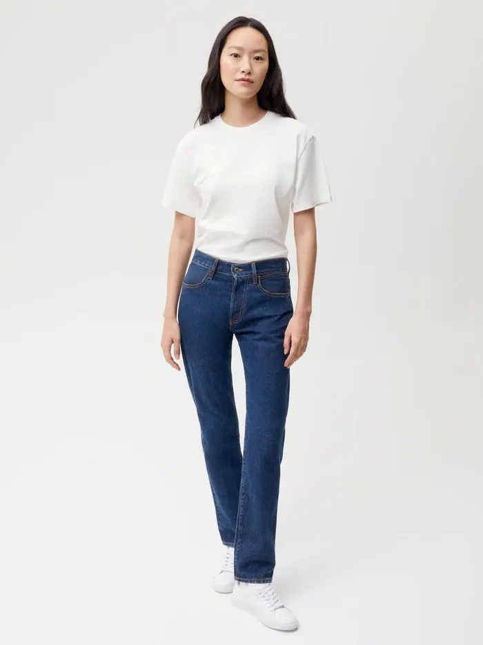 PANGAIA Nettle Denim Straight Leg Jeans Mid Wash Men Denim