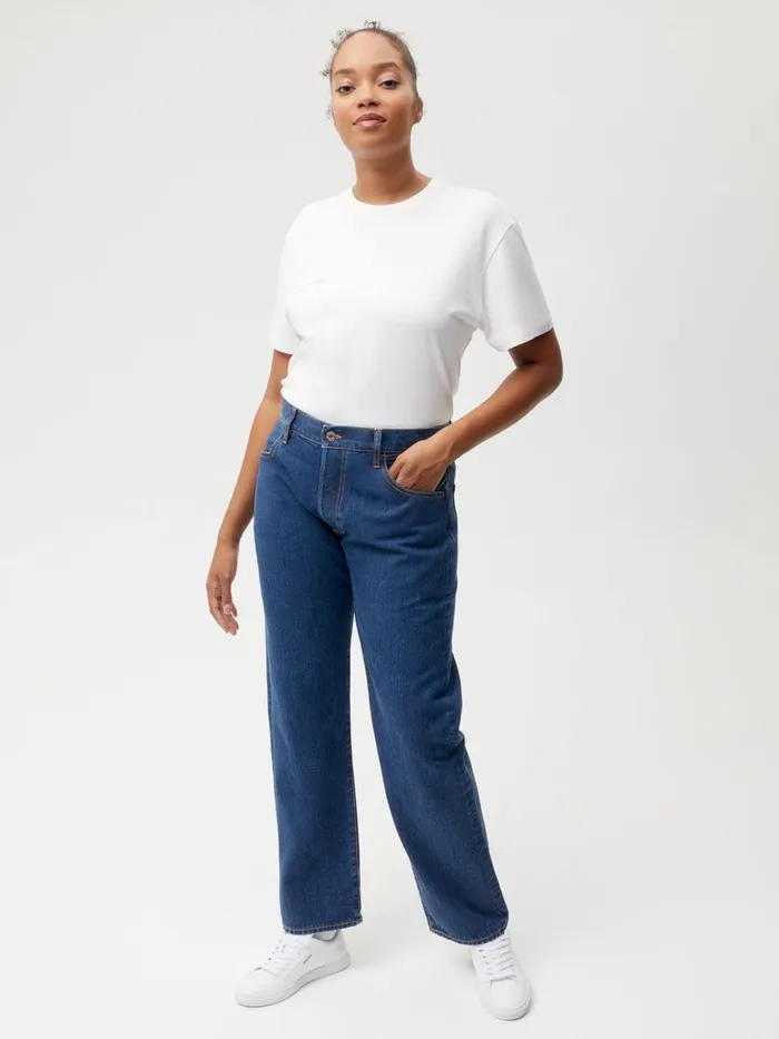PANGAIA Nettle Denim Straight Leg Jeans Mid Wash Men Denim