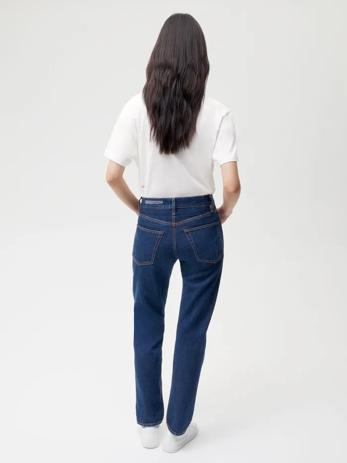 PANGAIA Nettle Denim Straight Leg Jeans Mid Wash Men Denim