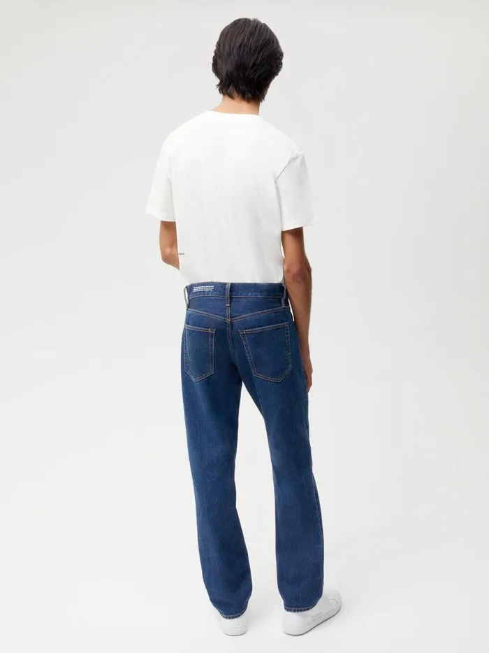 PANGAIA Nettle Denim Straight Leg Jeans Mid Wash Men Denim