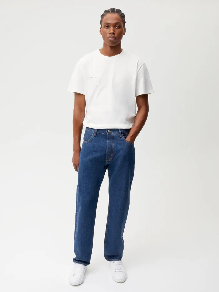 PANGAIA Nettle Denim Straight Leg Jeans Mid Wash Women Denim