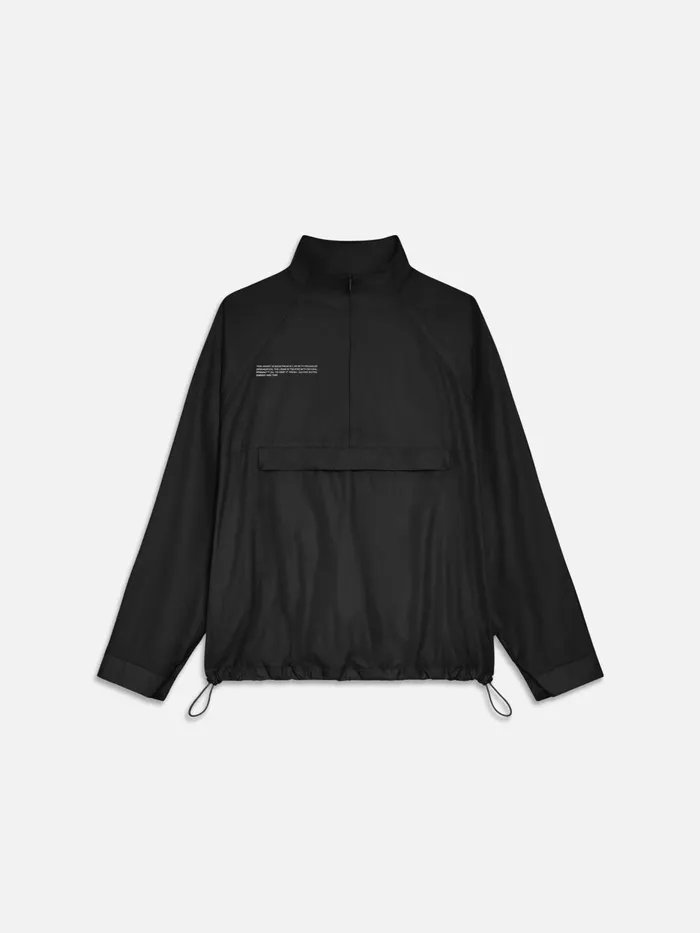 PANGAIA Nylon Half Zip Jacket Black Men Jackets and Outerwear